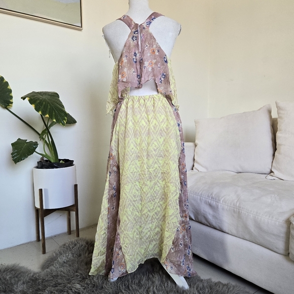 Rebecca Taylor Size 4 Silk 2012 Spring Sleeveless Summer Midi Flowy Tiered Dress - Picture 5 of 10
